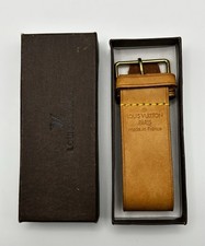Louis Vuitton Poignet Leather Strap Tan Buckle Bracelet VINTAGE Vachetta BIN11