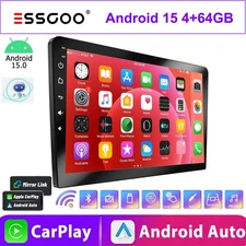 ESSGOO 10" 2DIN ChatGPT Car Stereo GPS Radio Touchscreen Android 15 WiFi BT MP5
