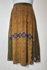 VTG 90s Women's EX Primitive Simple People Batik Maxi Skirt Boho Lagenlook Indie
