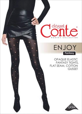Conte Enjoy 50 Den - Fantasy Opaque Women's Tights with Sheer Polka Dots