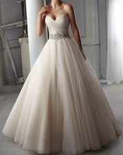 NWT MoriLee Intricately Beaded Waistband Tulle Bridal Wedding Dress Ball Gown