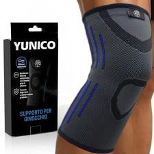 Ginocchiera a Compressione Supporto Elastico Antiscivolo in Silicone per Sport,