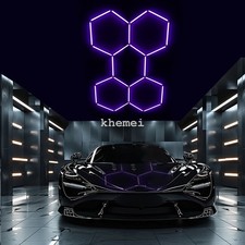 Hexagon Garage Lights 5 Grids System Honeycomb Hex LED Light for Car Shop Gym