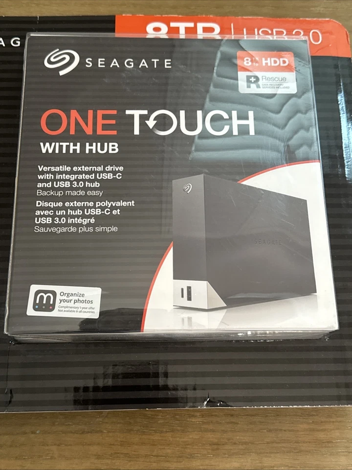Seagate One Touch Hub 8TB External Desktop Hard Drive USB-C USB 3.0 New In Box - Image 2 of 4