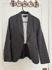 Ambiance Apparel Women  s Gray Blazer Size Medium Long Sleeve Button Front