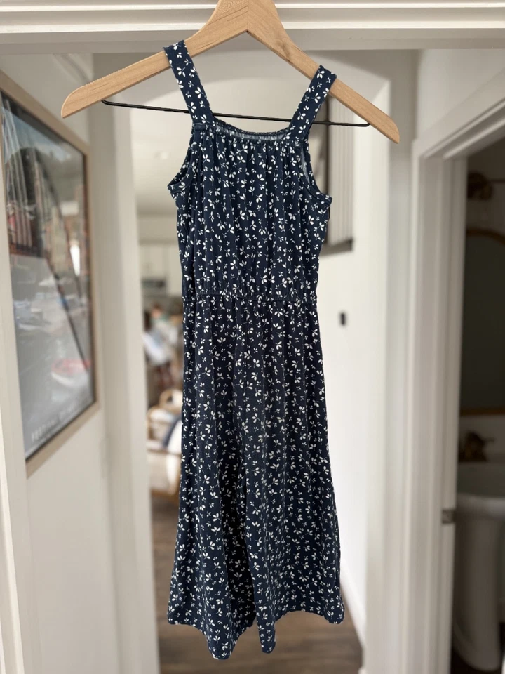 Girls Blue Floral Romper, Size XS(4-5) - Image 2 of 3