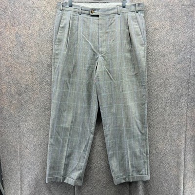 Yves Saint Laurent Pants Men 36 Gray Wool Pleated Dress Trousers