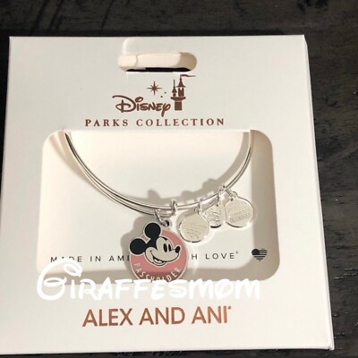 Disney  Disneyland Alex and Ani 2019 Mickey Passholder Silver Bangle Bracelet 