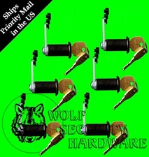 Qty 6 National CompX Key Cam Lock Cabinet 1 3/16 Long KEYED ALIKE Antique Brass