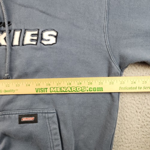 Y2K Dickies Sweatshirt Mens Medium Hooded Pocket Blue Embroidered Logo Jumper - Picture 5 of 7