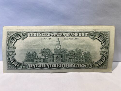 Billete de cien dólares de Estados Unidos serie 1990 Kansas City J 32491692 A - Imagen 3 de 3