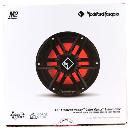 Rockford Fosgate M2D2-10SB 10" Dual 2-Ohm Marine Subwoofer w/ RGB LED - Black - Picture 6 of 6