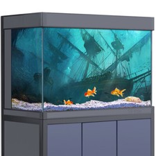 Aquarium Background Sticker, Underwater Boat Fish Tank Decorations Poster