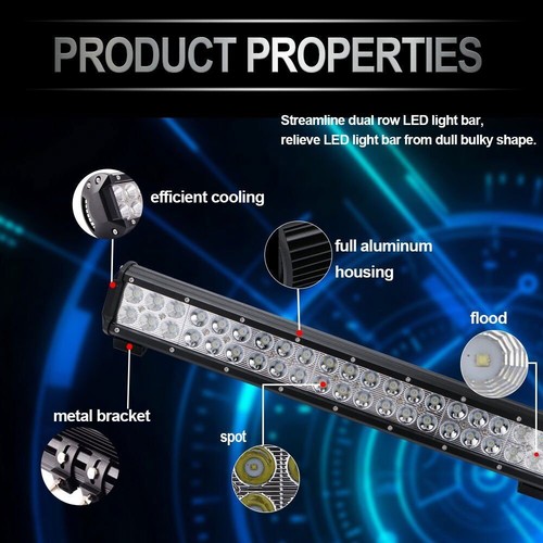 2x 20inch LED Work Light Bar Spot Flood Combo Offroad Driving Truck 4WD + Wiring - Picture 8 of 16