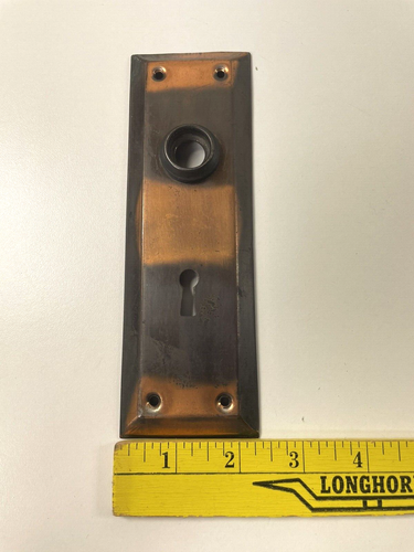 Copper Oxide Steel Door Plate Skeleton Key Hole Vintage Antique - Picture 8 of 8