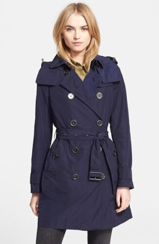 NEW Burberry Brit Balmoral Trench Coat Jacket Navy size 12 EU46 - Picture 1 of 7