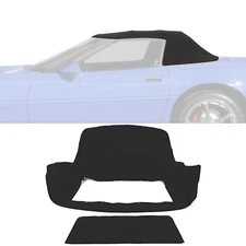 For 86-93 Chevy C4 Corvette Convertible Soft Top Sailcloth Vinyl w/ Clear Window