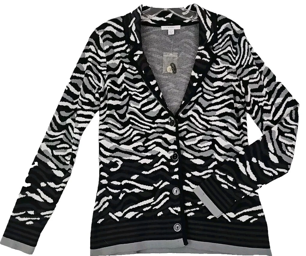Estampado Animal Mujer Isaac Mizrahi Suéteres para mujer Cárdigan de algodón