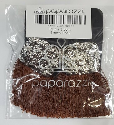Paparazzi Jewelry Plume Bloom Brown Post Earrings