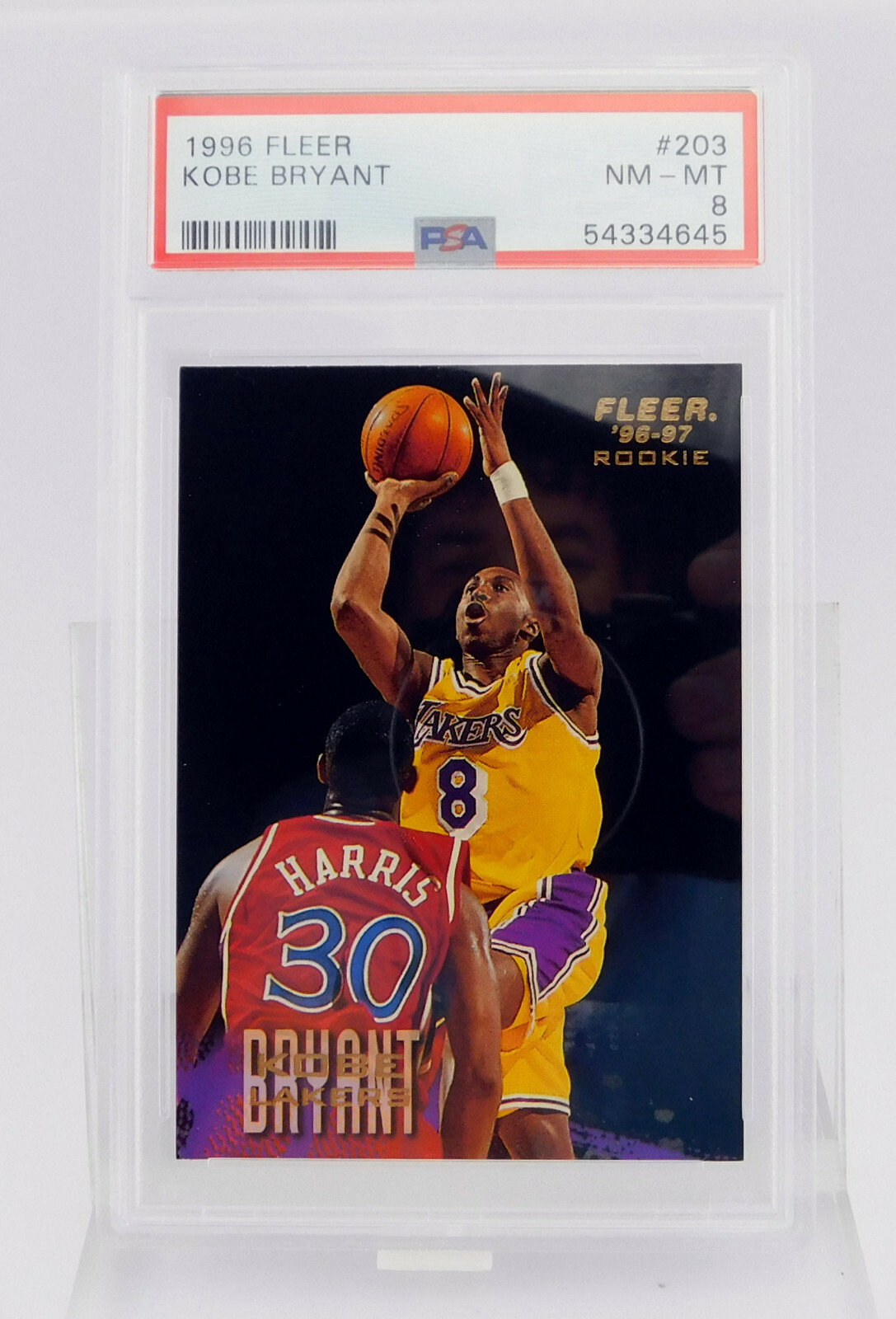 1996-97 Fleer Basketball Kobe Bryant PSA 8 Rookie  #203 - LAKERS