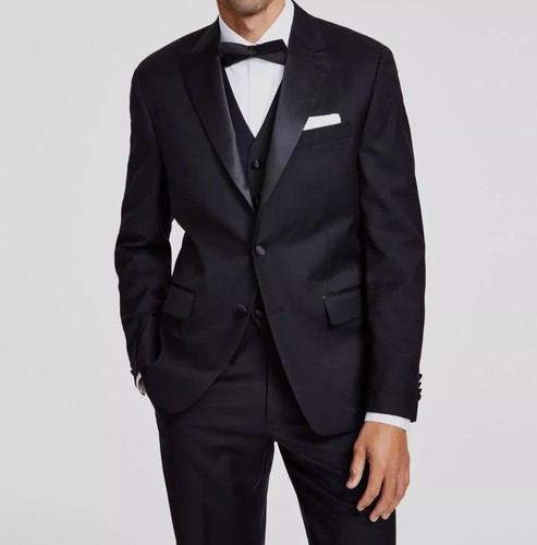 44R Michel Kors Men's 2-pc Tuxedo Suit Blazer Pants 34Wx30L E05593 - Picture 2 of 13