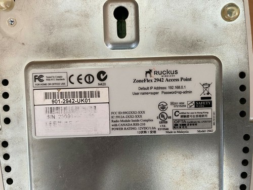 AP inalámbrico alimentado Ruckus Zoneflex 2942 Ruckus 2942 o Ruckus ZF2942 Ruckus PoE - Imagen 8 de 9