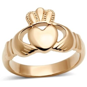 Authentic Rose Gold Plated Claddagh Ring Stainless Steel TK316