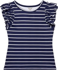 Habitual Kids Girls' Raye Ruffle Sleeve Top Big Kid in Navy Size 14 NWT