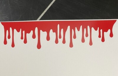 Dripping Blood Vinyl Decal 22'' x 2.7'' Halloween Horror Window Slime Decor Red