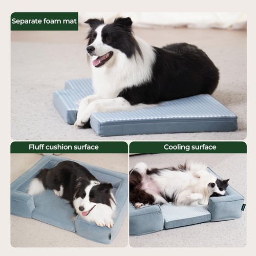 44''x31'' Cooling Orthopedic Dog Bed with Reversible Cushion - For Extra Comfort - Picture 5 of 11