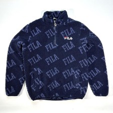 Y2k Vintage Fila Fleece Jacket Blue Xs Womens