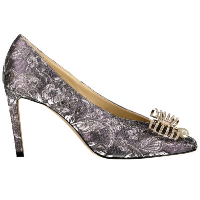 RRP: £785 Jimmy Choo Ladies Patterned Crystal Bow Pumps Size: UK4  UK