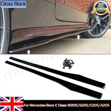 FOR MERCEDES C CLASS W205 C205 2014-21 A CLASS W176 SIDE SKIRTS EXTENSION BLACK