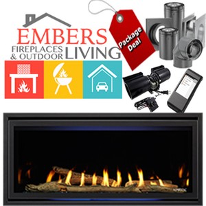 Majestic Jade 32 Linear Direct Vent Fireplace Package Deal Blower