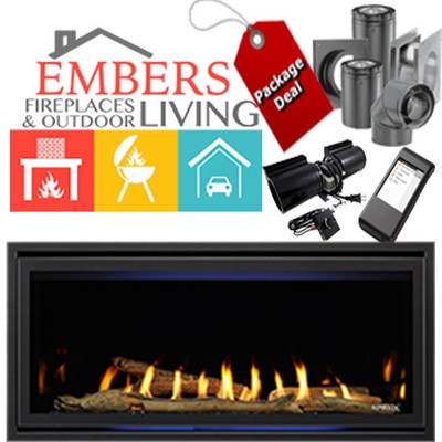 Majestic Jade 32 Linear Direct Vent Fireplace Package Deal Blower