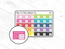 1262~~Blood Sugar Tracker Planner Stickers.