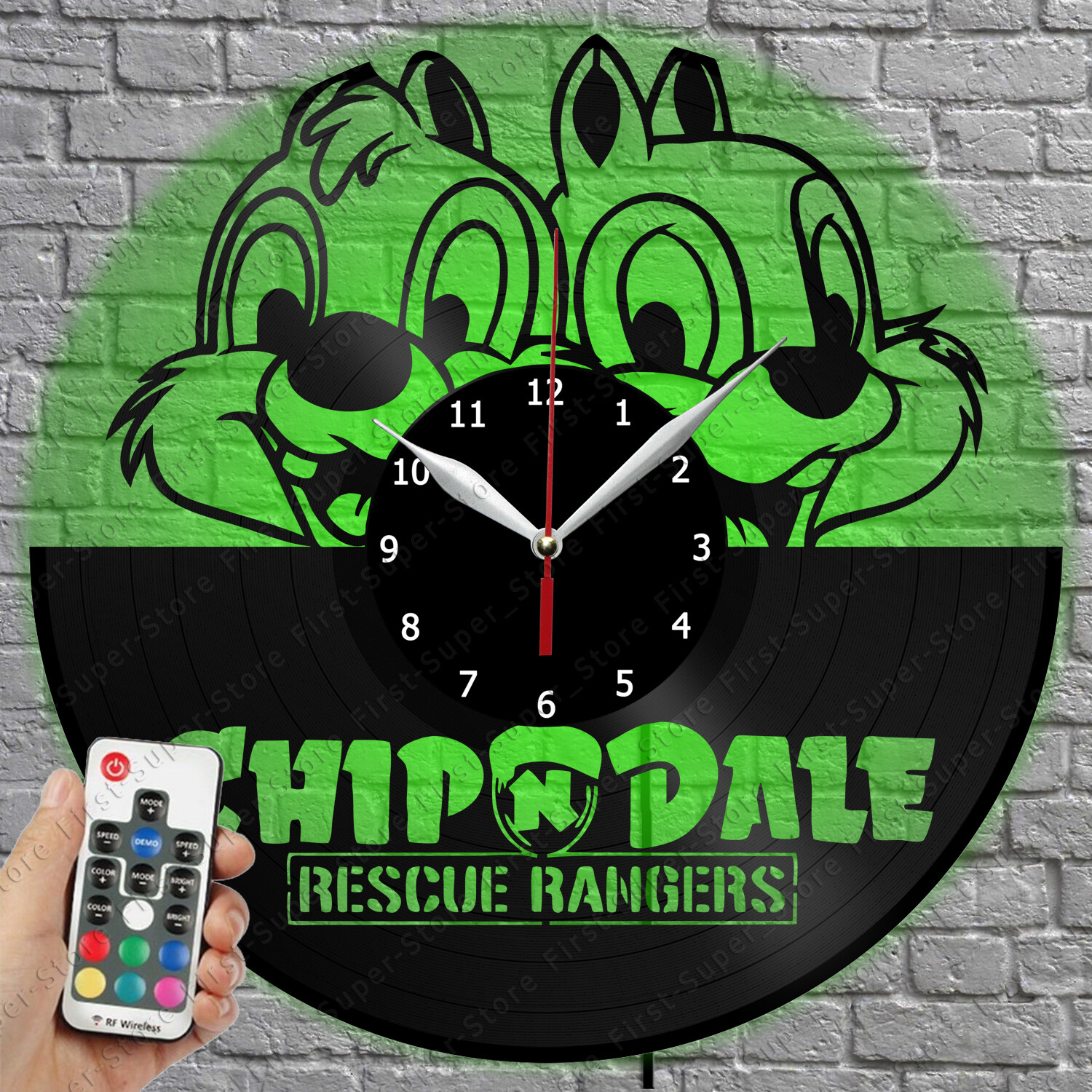 LED Clock Chip 'n Dale Vinyl Record Wall Clock with LED Light 1078