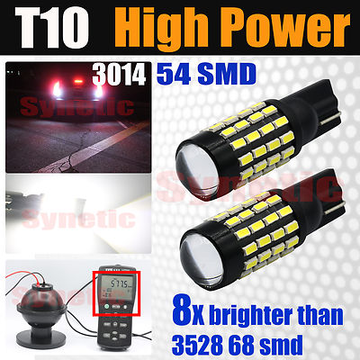 2X T10 921 High Power 3014 LED Bright White Backup Reverse Light Bulbs Projector