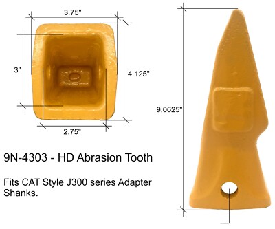 8 HD Abrasion Excavator/Loader Bucket Teeth w/ Pins, Fits