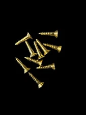 #12x1" Flat Head Phillips Wood Screws Solid Brass (10)
