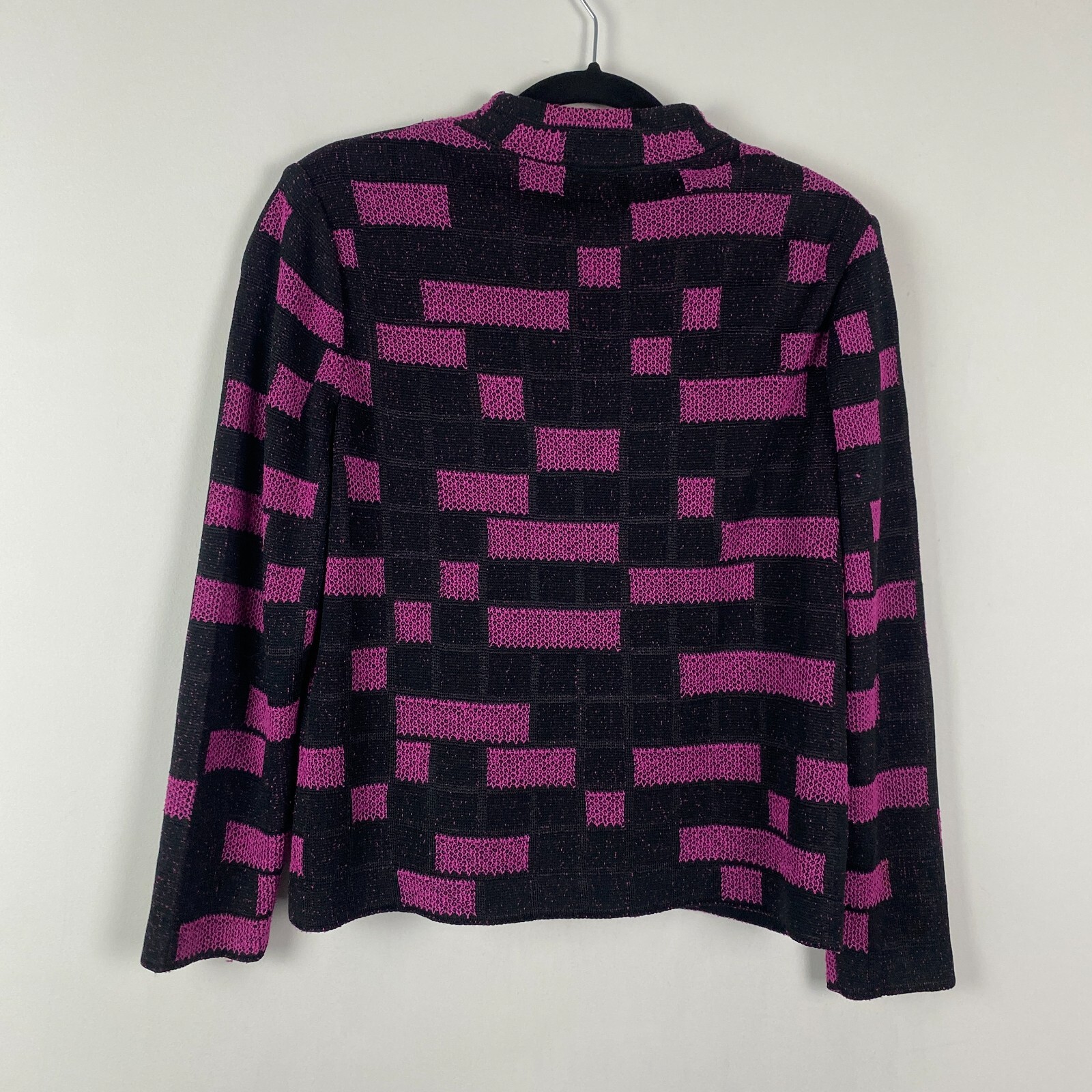 Ming Wang Jacket Size Petite Medium Black Pink Ho… - image 7