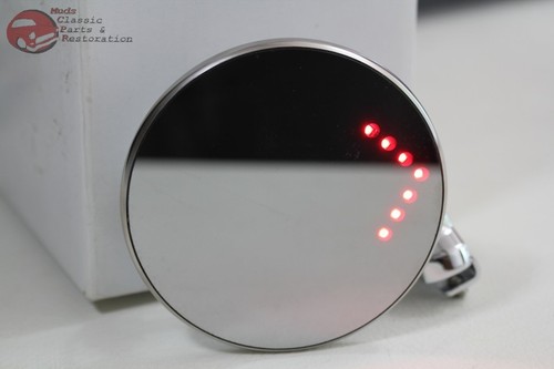 Hot Rat Rod Custom Truck 4" Exterior Peep Mirrors LED Turn Signal Curved Arms - Picture 10 of 10