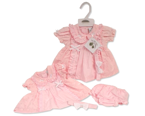 Baby Girls Spanish Romany Lace Dress Pants & Headband Set ~ White Pink ~ abg - Picture 28 of 31