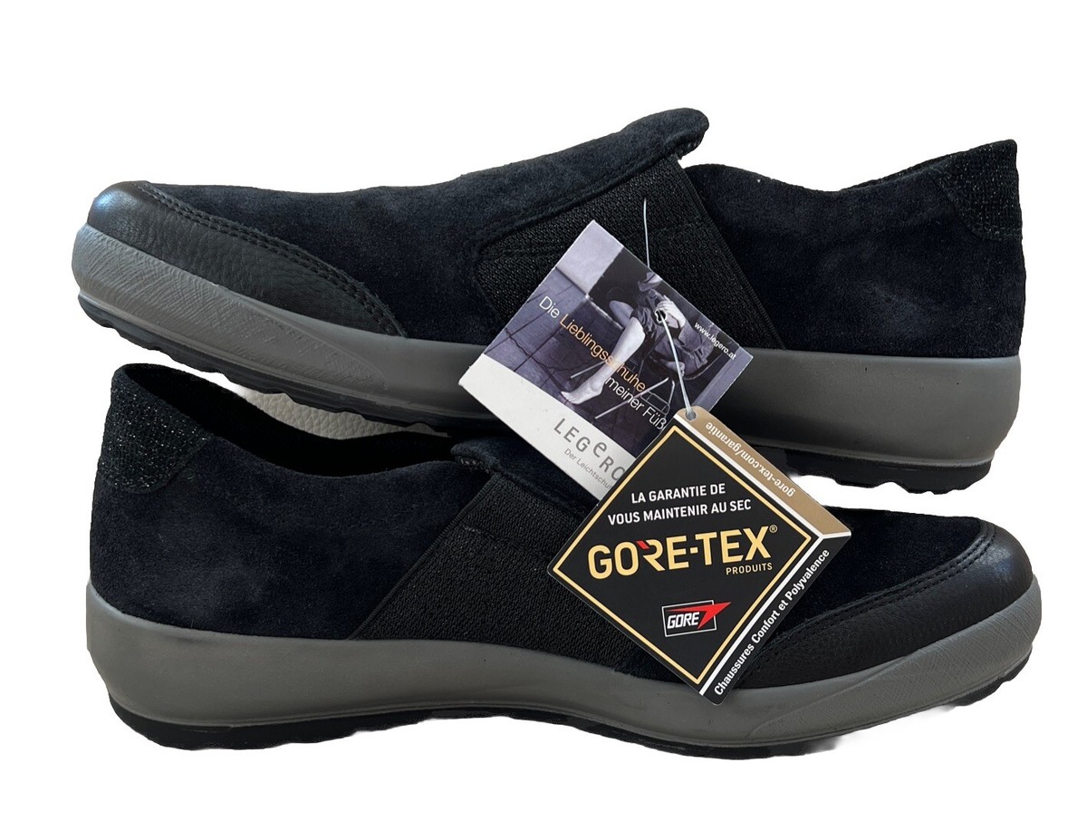 NEW Legero Gore-Tex Black Moccasin Sneakers Womens Size 41 US 10