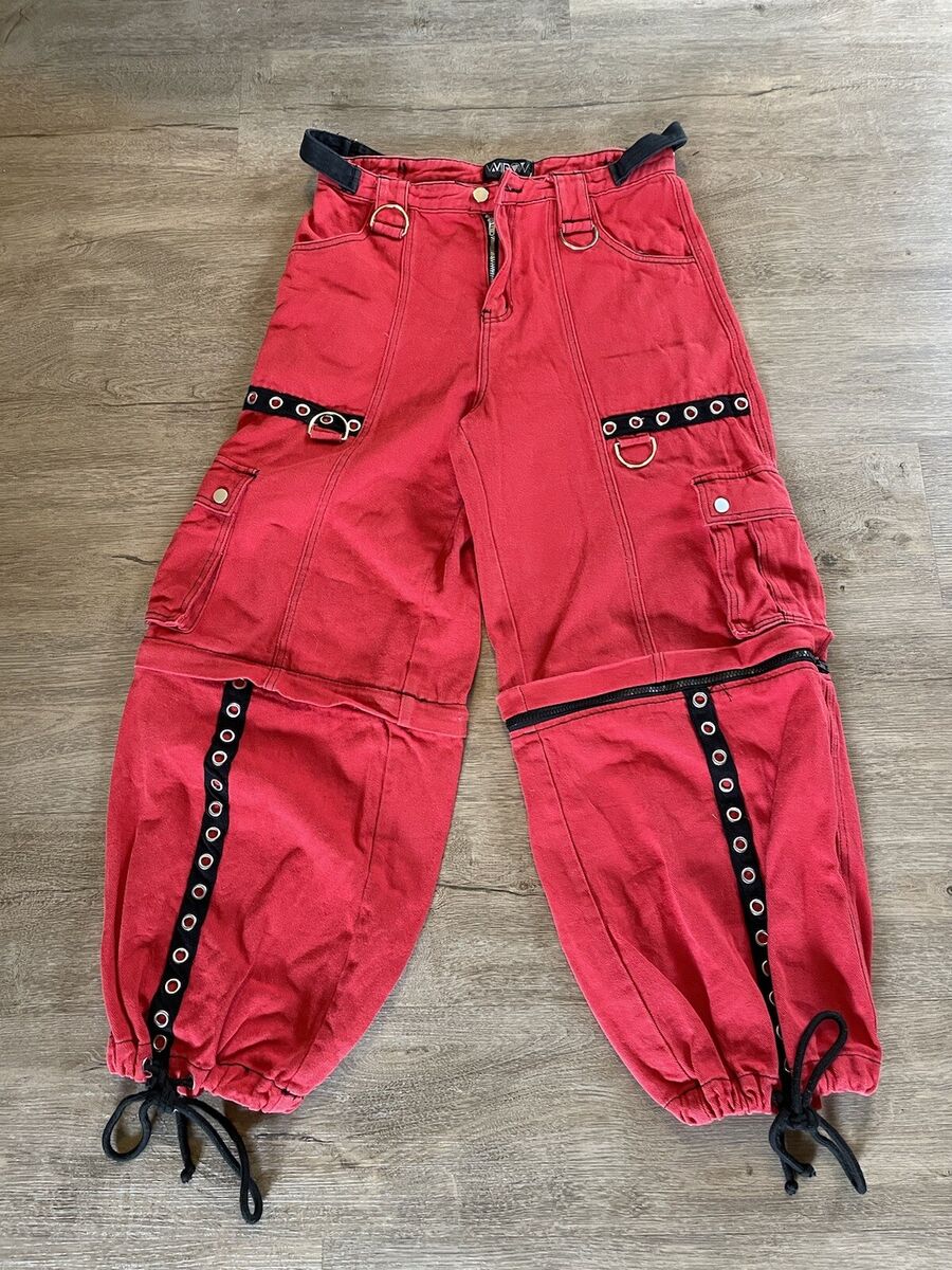 Vtg Y2K Dolls WIDOW Red PANTS Gothic Punk Oversized Wide Zip Off SHORTS Buckle M | eBay Vtg Y2K Dolls WIDOW Red PANTS Gothic Punk Oversized Wide Zip Off SHORTS Buckle M | eBay