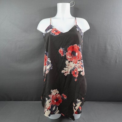 Intimately Free People Slip Dress XS Black Floral Edgy Indie Artsy Romantic NEW