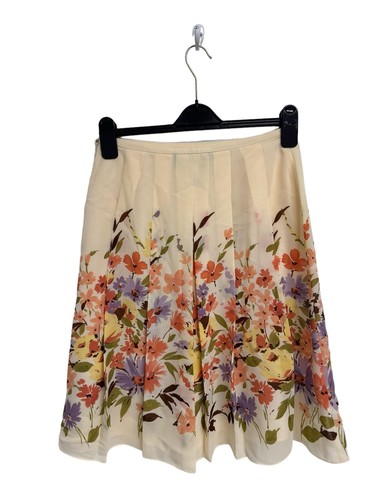Norton McNaughton Petite Women's Cream Floral Asymmetrical Skirt Size 6P - Picture 5 of 12