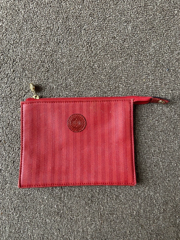 Редкий Fendi винтажный в полоску красный сумка - молнии мешок бумажник Neiman Marcus эксклюзивный