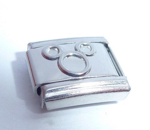 MICKEY MOUSE EARS Italian Charm Silver Shiny fits 9mm classic Starter Bracelets - Picture 4 of 8