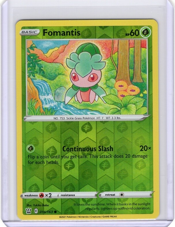 Pokemon TCG Fomantis Reverse Holo #14 Sword & Shield Battle Styles 2021
